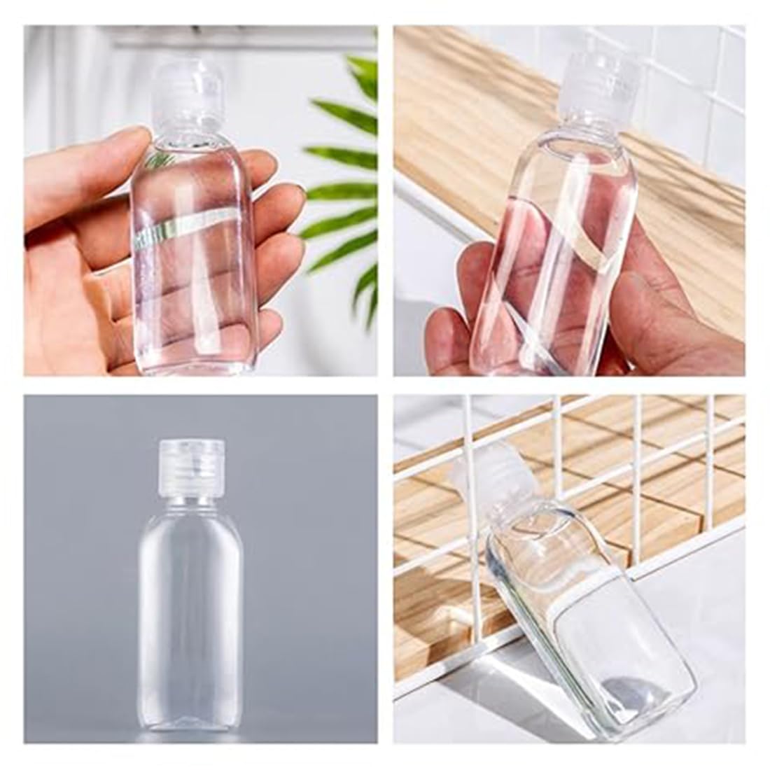 12 flaconi vuoti da 10 ml, in plastica trasparente, ricaricabili