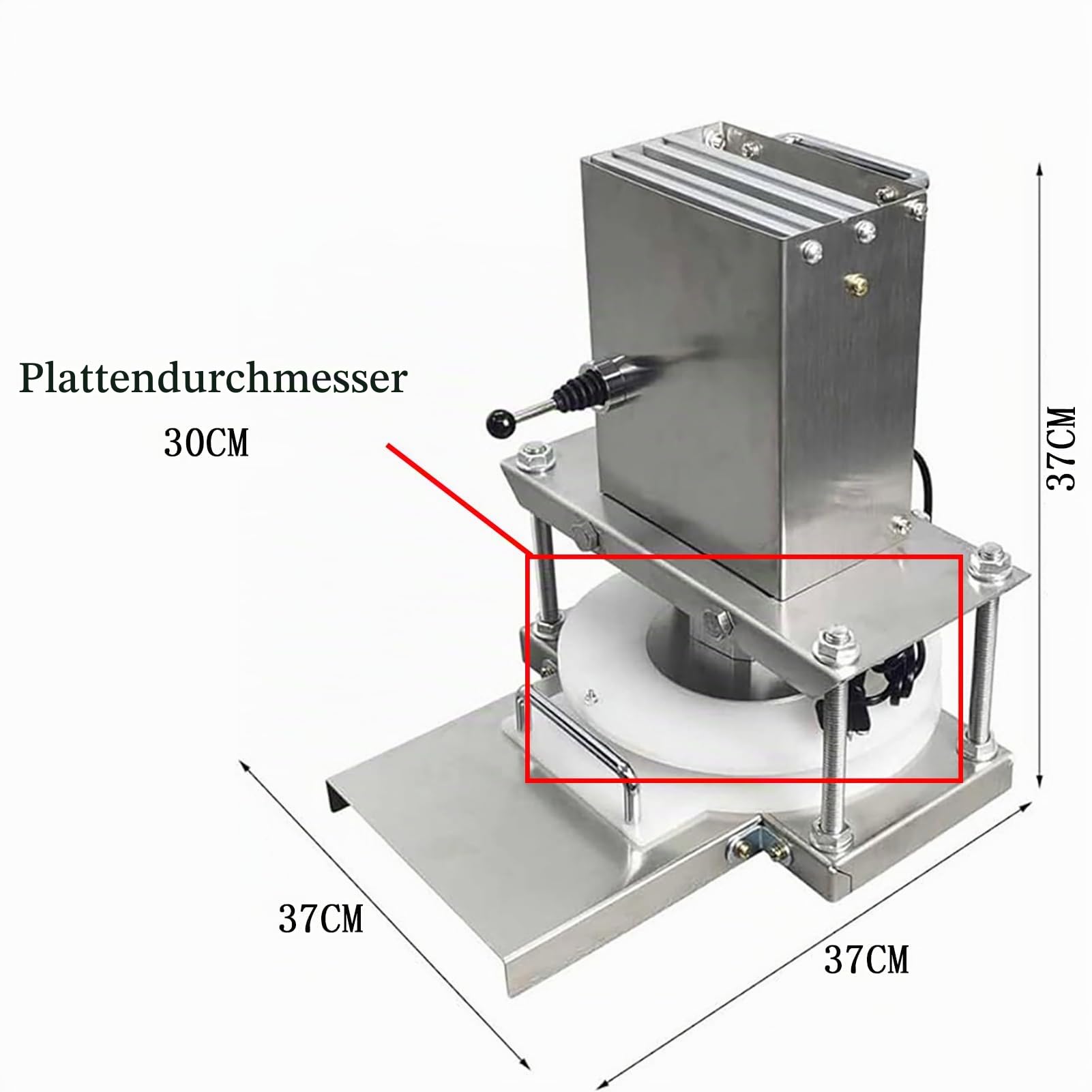 Vollautomatische Teigpresse Elektrisch - Edelstahl Pizza Presse 30cm mit Runder Form, Kommerzielle Ausrollmaschine, Einfache Reinigung Dank, für Pizzerien & Haushaltsproduktion
