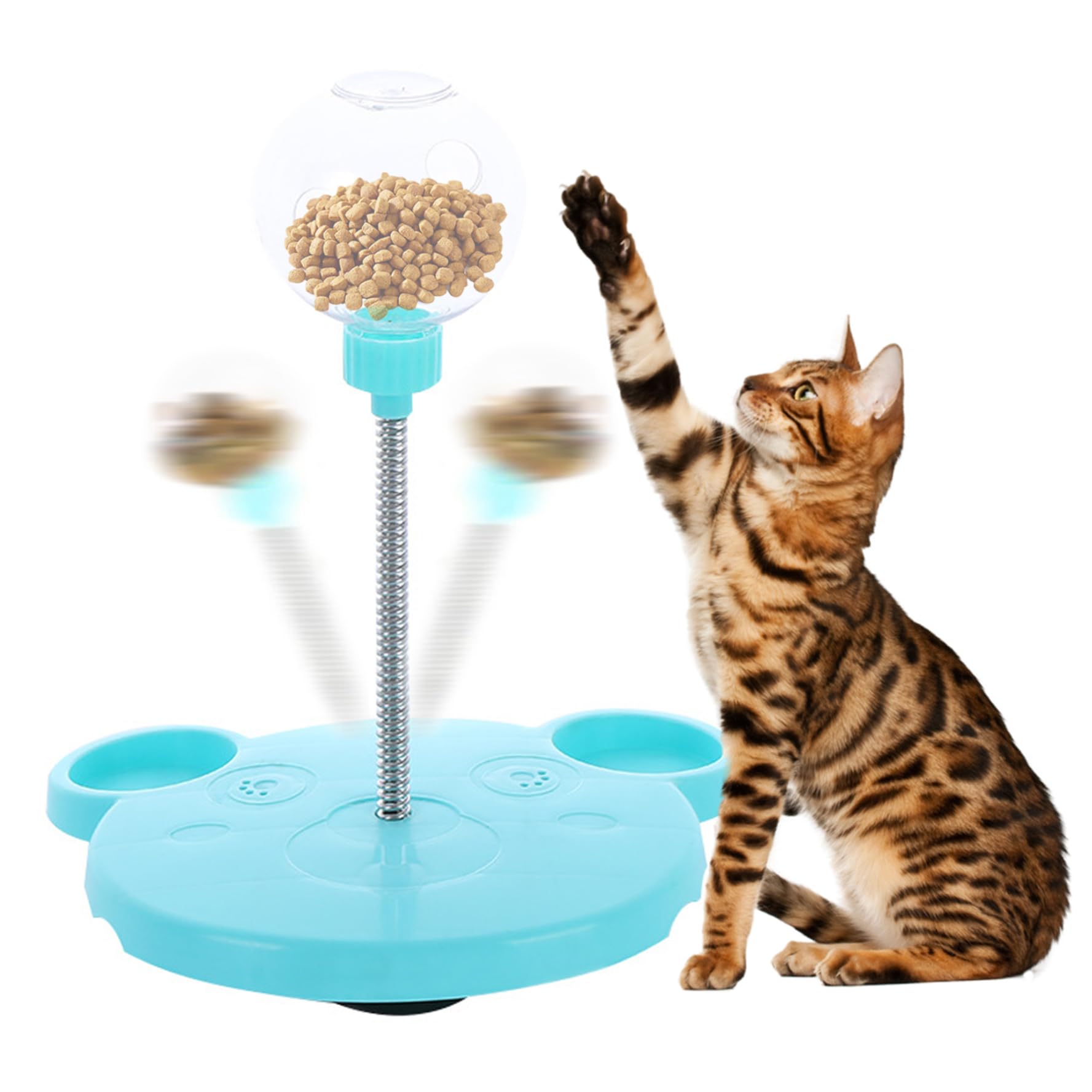 Distributeur de friandises pour chat avec boule qui fuit anti-gloutonnerie