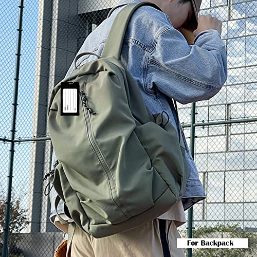 Pack Of 2 Luggage Tags, Aluminum Metal Travel Id Tag Business Card Holder Name Address Identifier Labels Suitcase Label With Steel Cable For Baggage Bag, Black #TOP6