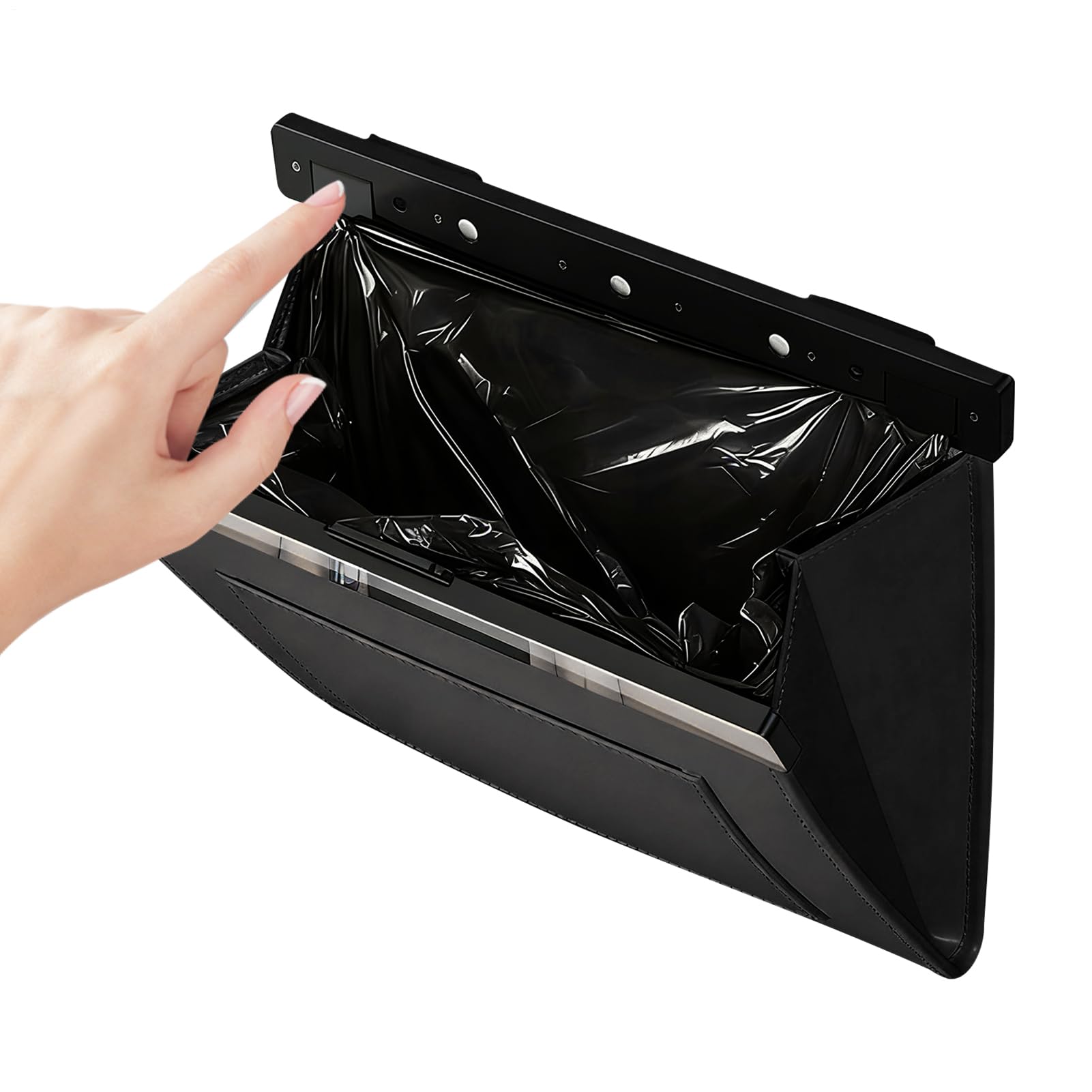 Organizador magnético para el asiento trasero y bolsa de basura plegable de coche
