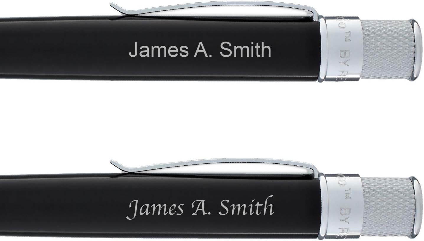 Retro 51 Engraved/Personalized Tornado Collection 'Black' Rollerball Pen with Gift Box - Custom Engraving VRR-1301