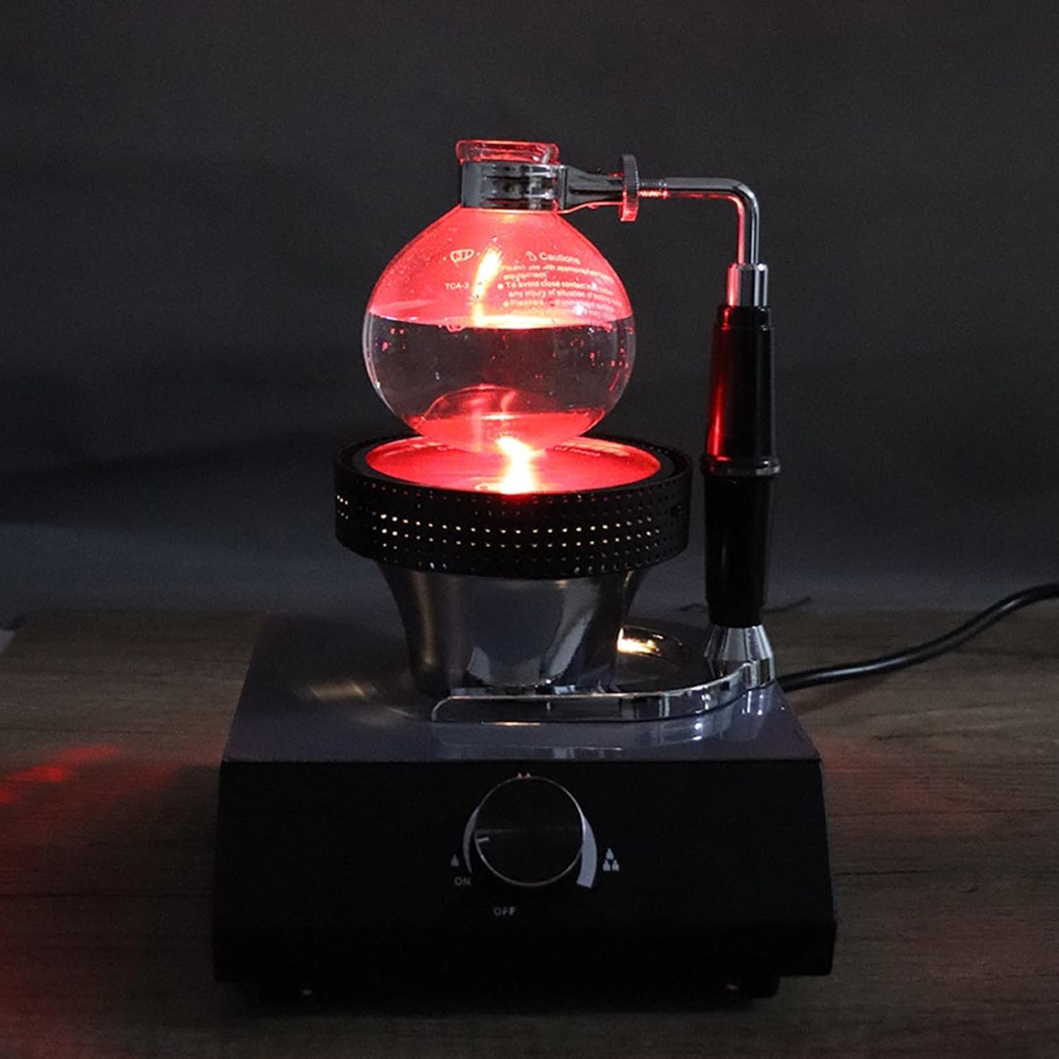 Siphon-Kaffeebrenner, Halogen-Siphon-Brenner-Heizung, Kaffee-Heizofen mit Temperaturregelung, Drehschalter, einstellbare Hitze, energiesparend, keine offene Flamme, for Siphon-Kaffeemaschine.(Black)