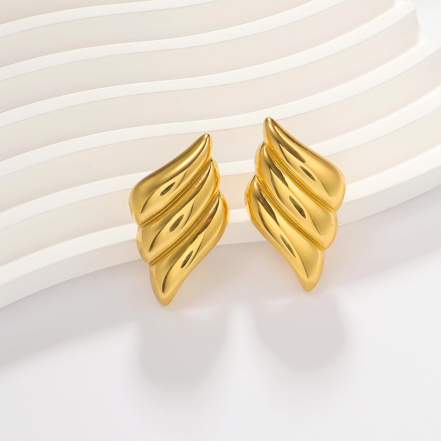 MOROTOLE Chunky Gold Earrings, Vintage Gold Statement Stud Earrings for Women Hypoallergenic Lightweight Trendy 18K Gold Plated Knot Geometric Dangle Drop Earring Jewelry Gifts - Image 7