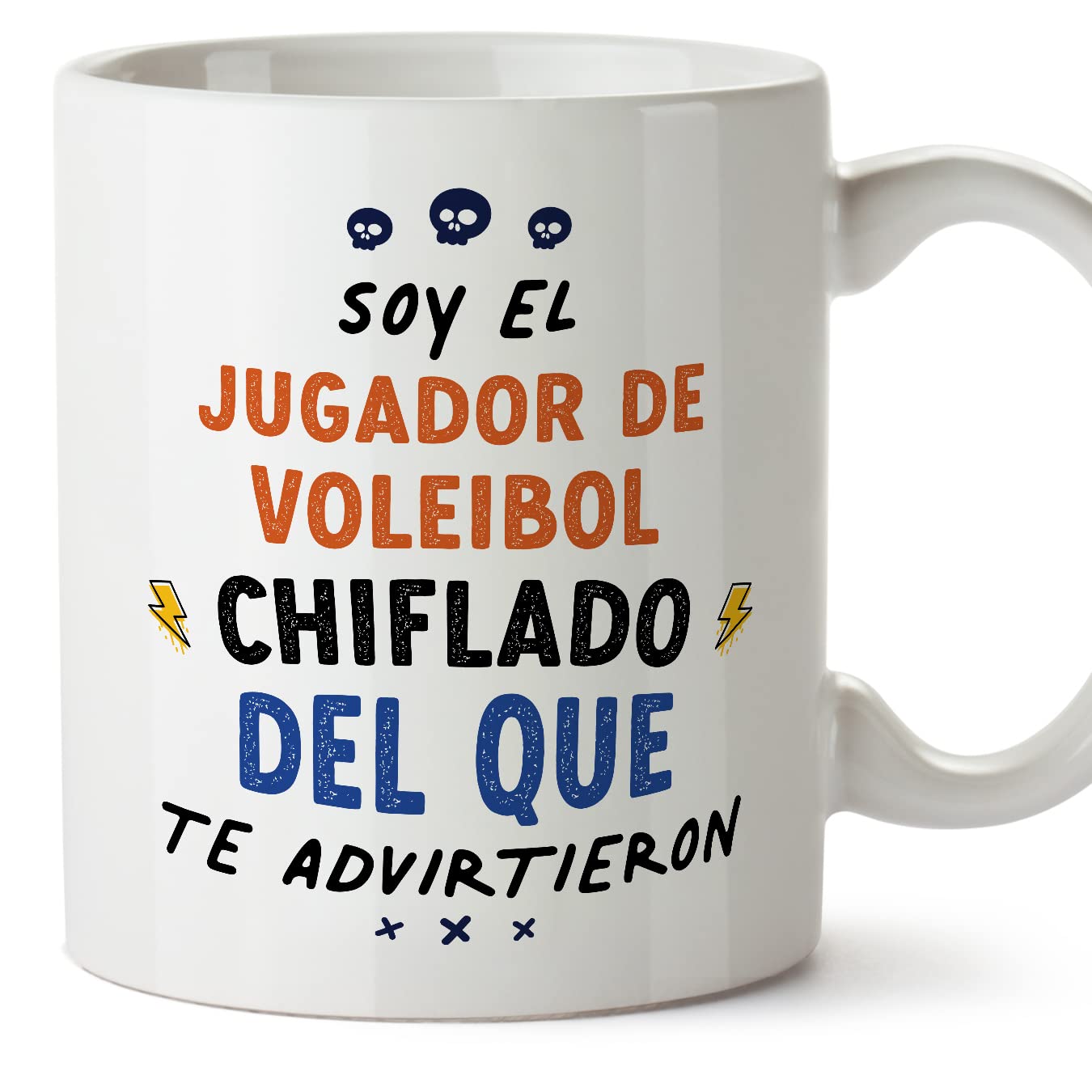 MUGFFINS Volleyball Player Man Mug - in Spanish - Todos te advirtieron - Funny Gift for Colleagues - Ceramic 11oz Mug