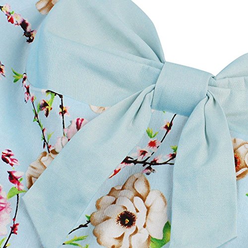 Image of Women Vintage Polka Dot 1950s Rockabilly Halter Audrey Dress Retro Floral Evening Cocktail Swing Dress