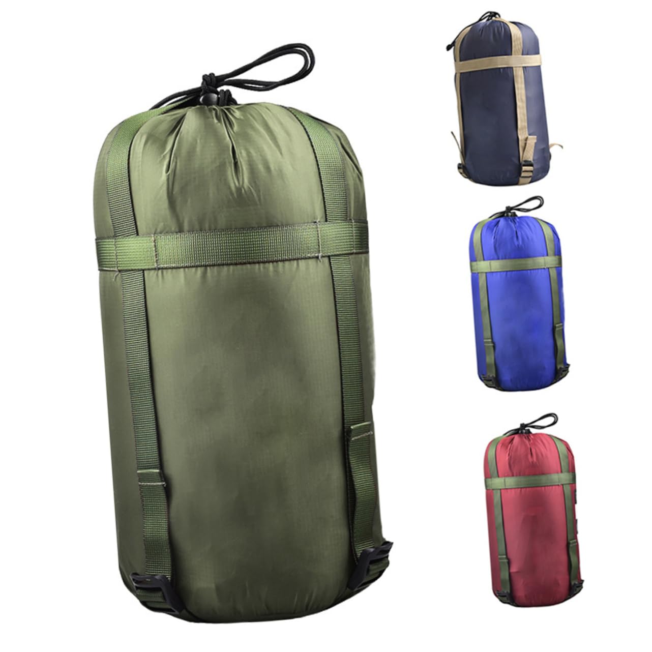 BESTonZON Outdoor Compression Storage Bag for Sleeping Bags Quilts Portable Stuff Sack for Camping Hiking Backpacking Lightweight Durable with Compression Straps