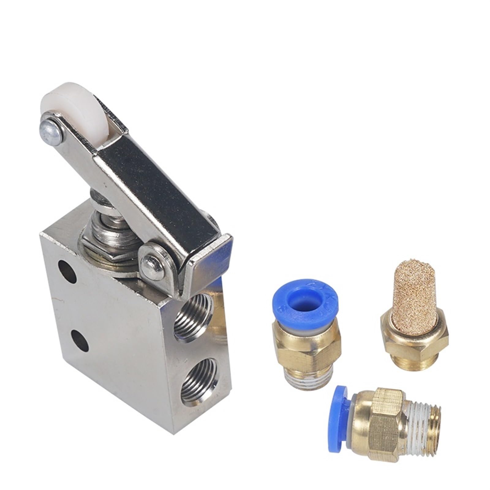 Vannes mécaniques manuelles et pneumatiques Soupape d'échappement mécanique TAC2-31P-34C 2P3W, levier à rouleau, raccords filetés femelles 1/8"(6mm)