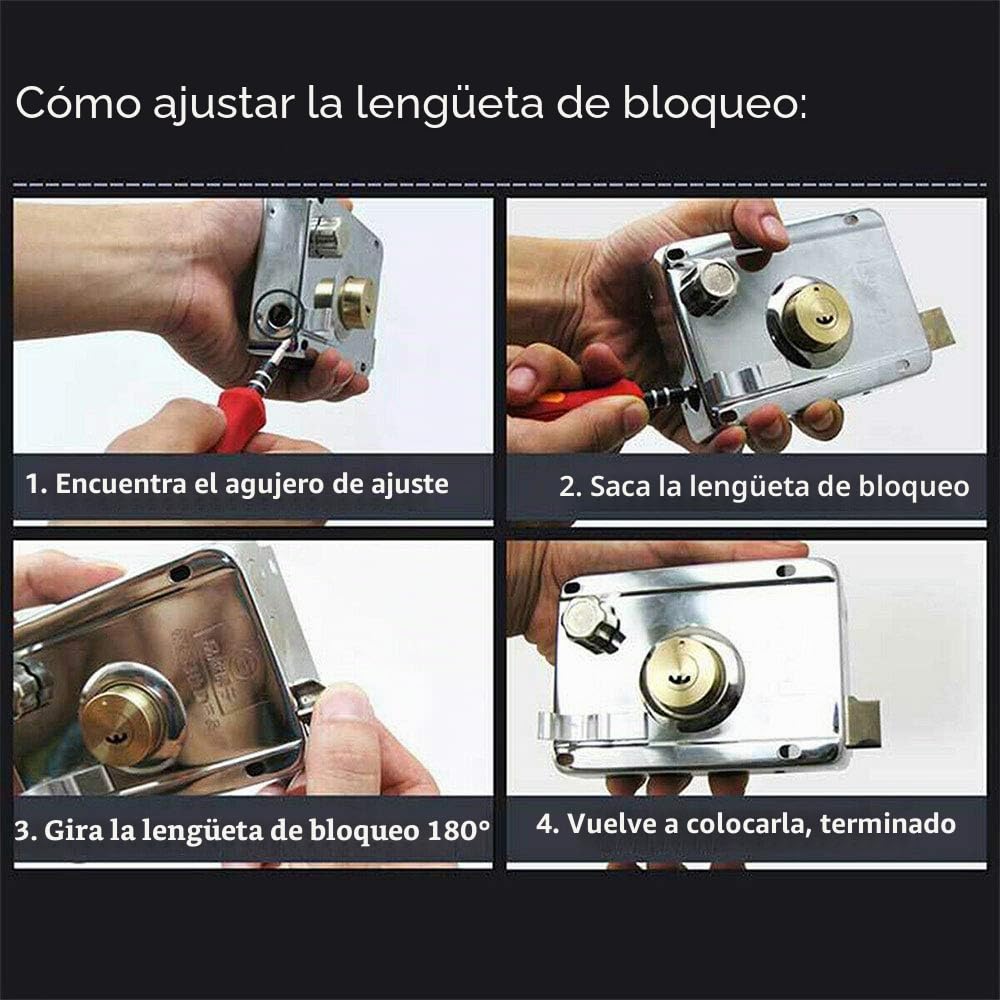 Cerradura De Puerta Externa Con 5 Llaves Para Pestillo Nocturno, Puerta Corrediza De Empuje, Lugar De Trabajo En El Hogar (Abierto A La Derecha)