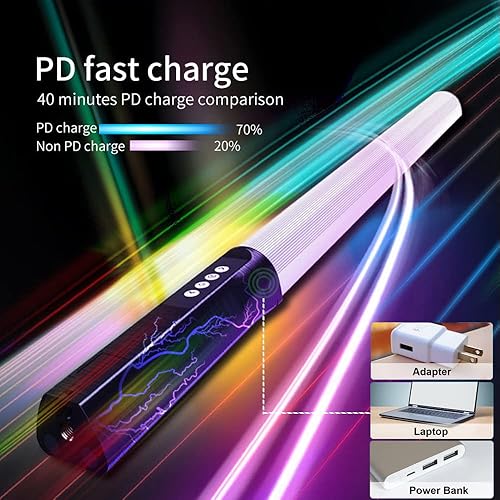 Miniatura 4 de Varita de luz para fotografía, tubo RGB, luz para fotografía, luces RGB, iluminación de video para filmación, transmisión, barra de luz LED