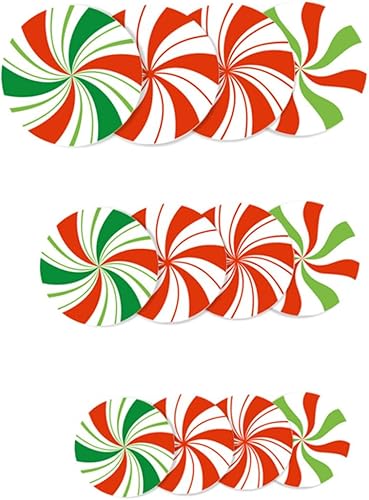 FOYTOKI 12pcs Christmas Window Cling Candy Window Decal Floor Sticker for Christmas Floor Decals for Classroom Xmas Wall Mural Xmas Window Stickers