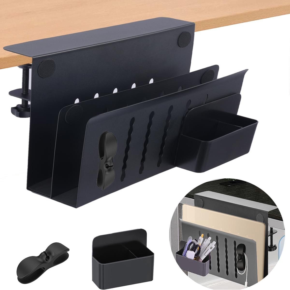 SUMHEN Desk Side Storage DoubleDeck, Hanging Desk