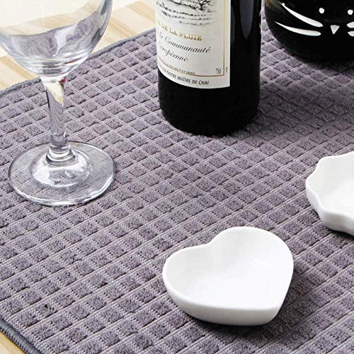 Vroxy Microfiber Dish Utensils Cutlery Fruits Vegetables Drying Mat Kitchen Countertop Protector, Reversible use (Multi Color) (2) 4