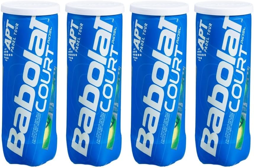 Babolat Court Padel Balls, 4 Cans, 12 Balls