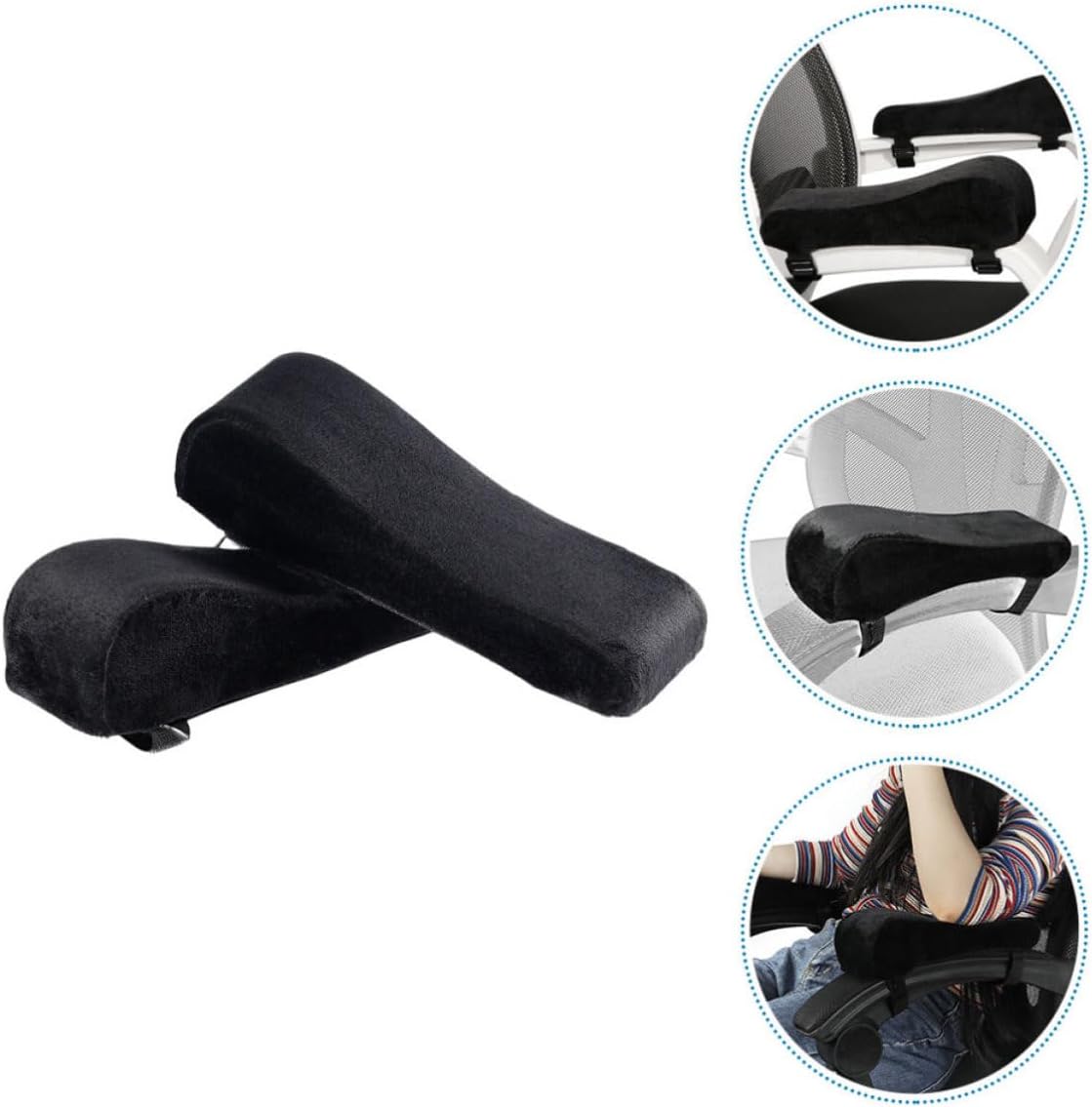 2pcs Memory Foam Chair Armrest Pads with Universal Fit for Office Home
