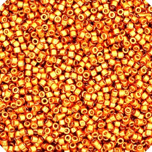 Miyuki Delica 11/0 - Duracoat Galvanized Dark Gold DB1833 - 250gms Bag of Japanese Glass Beads Bulk Bag of Japanese Glass Beads
