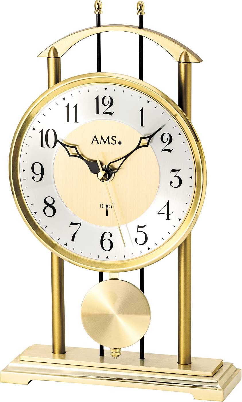 Horloge De Table AMS 5195 Radio-pilotée - Métal/Verre - Affichage Analogique