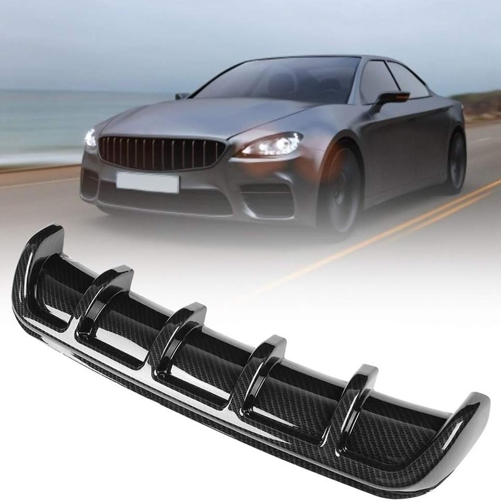 Diffuseur de Lèvre de Pare-Chocs Arrière pour Porsche Cayenne 9PA/955 92A/958 9YA/PO536,Lèvre de Séparateur de Châssis Becquet Arrière D'Aileron Requin Accessoires,E-Carbonfiberlook