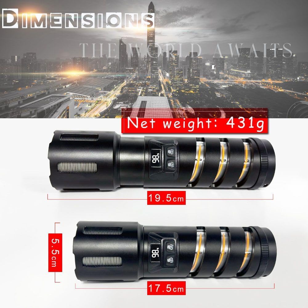 Rechargeable Flashlights, High Lumens Super Bright LED Flashlight with Unique Detachable Camping Battery Pack, Zoomable, for Outdoors, Outages