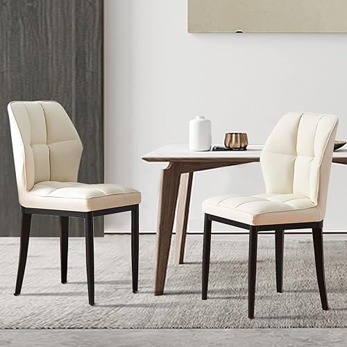 Miniatura 10 de Bekrvio Juego de 2 sillas de comedor modernas de mediados de siglo, Sillas de Comedor, sillas de comedor tapizadas sin brazos, sillas de comedor de