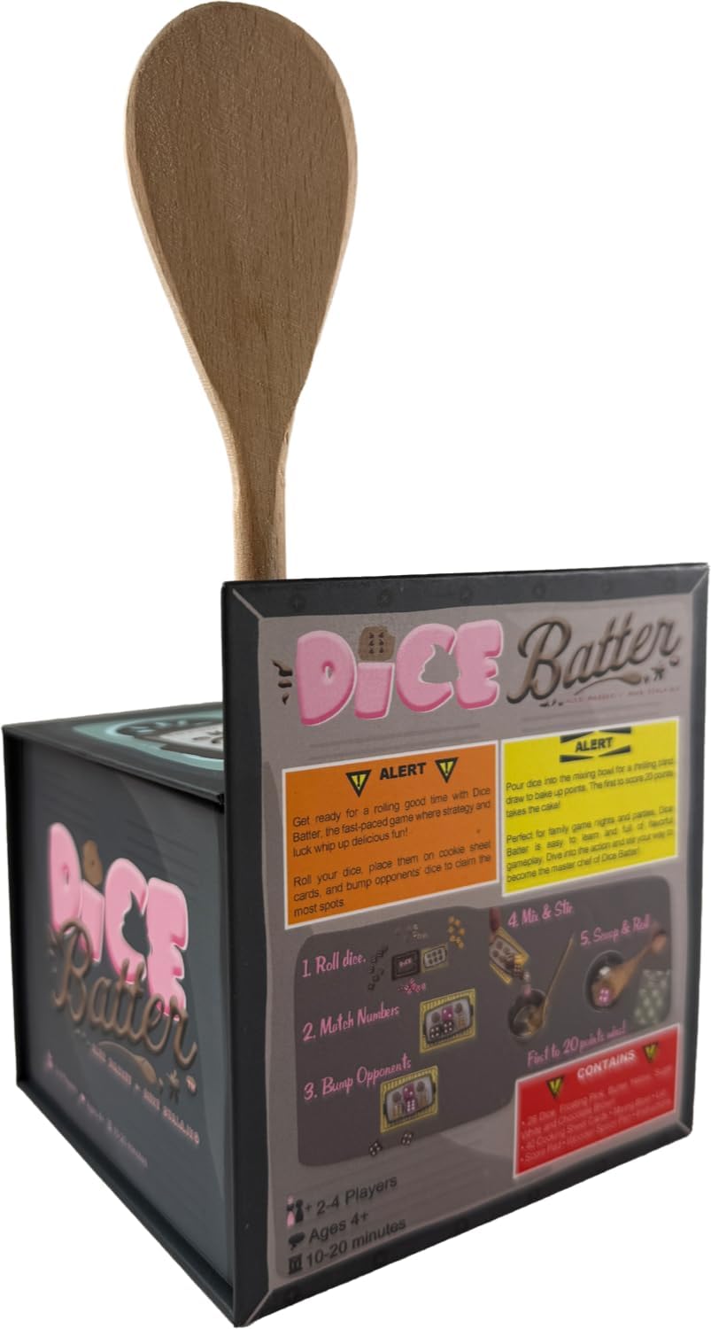 Lethal Chicken Games Dice Batter – Fun Dice Game for Kids and Families | Fast-Paced for 2-4 Players | Party Classroom or Travel Game for Ages 8-12 & Parents| Food-Themed Board Game