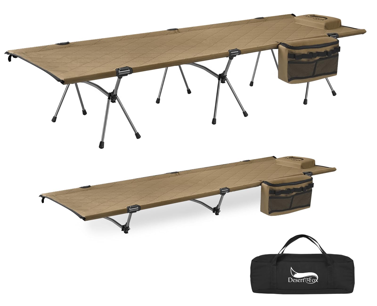 Amazon.co.jp: DesertFox コット キャンプ 2way 軽量 150KG高耐荷重