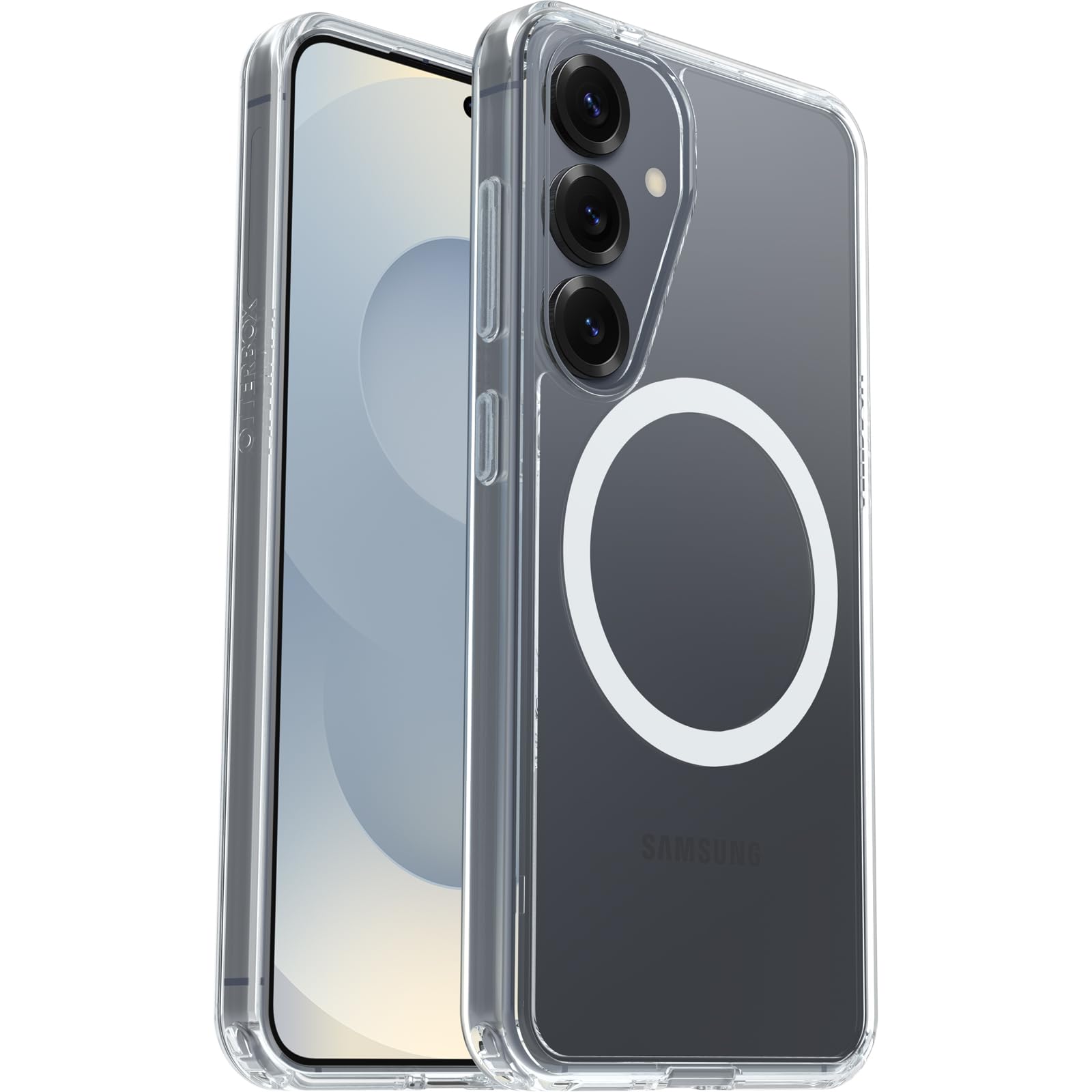 OtterBox Symmetry Series Clear Case with Magnets for Samsung Galaxy S25, Shockproof, Drop proof, Protective Thin Case, 3x Tested to Military Standard, Clear