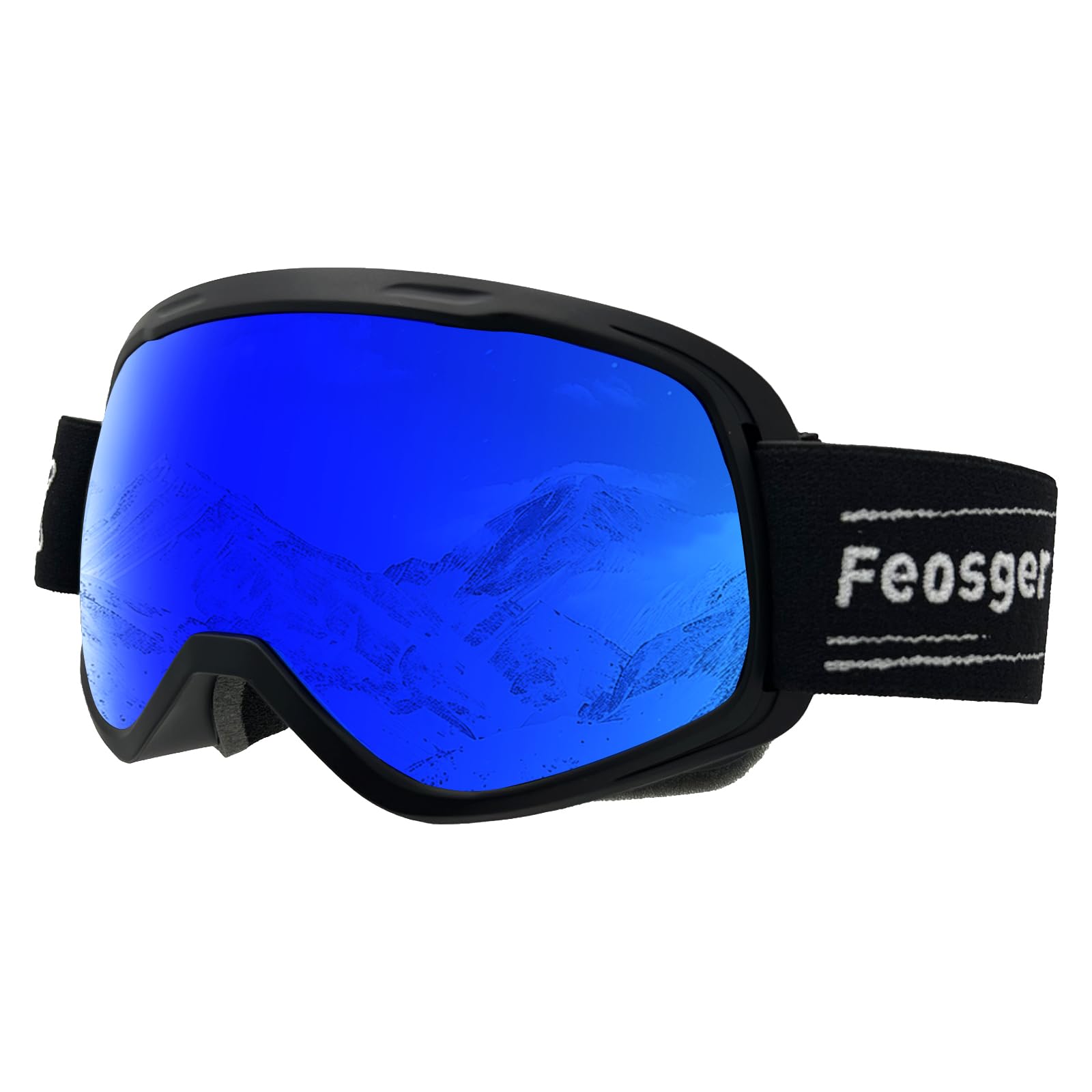 Feosger Kids Ski Goggles REVO Snow/Snowboard Goggles for Boys Girls Youth Spherical Wide Field of View Lens Anti-Fog UV400 age 6-14