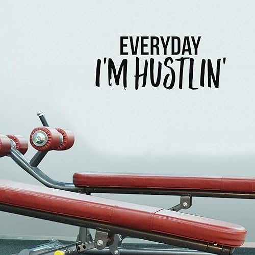 Vinilo decorativo para pared, diseño moderno para entrenamiento, hogar, gimnasio, dormitorio, habitación de niñas, trabajo, oficina (negro)