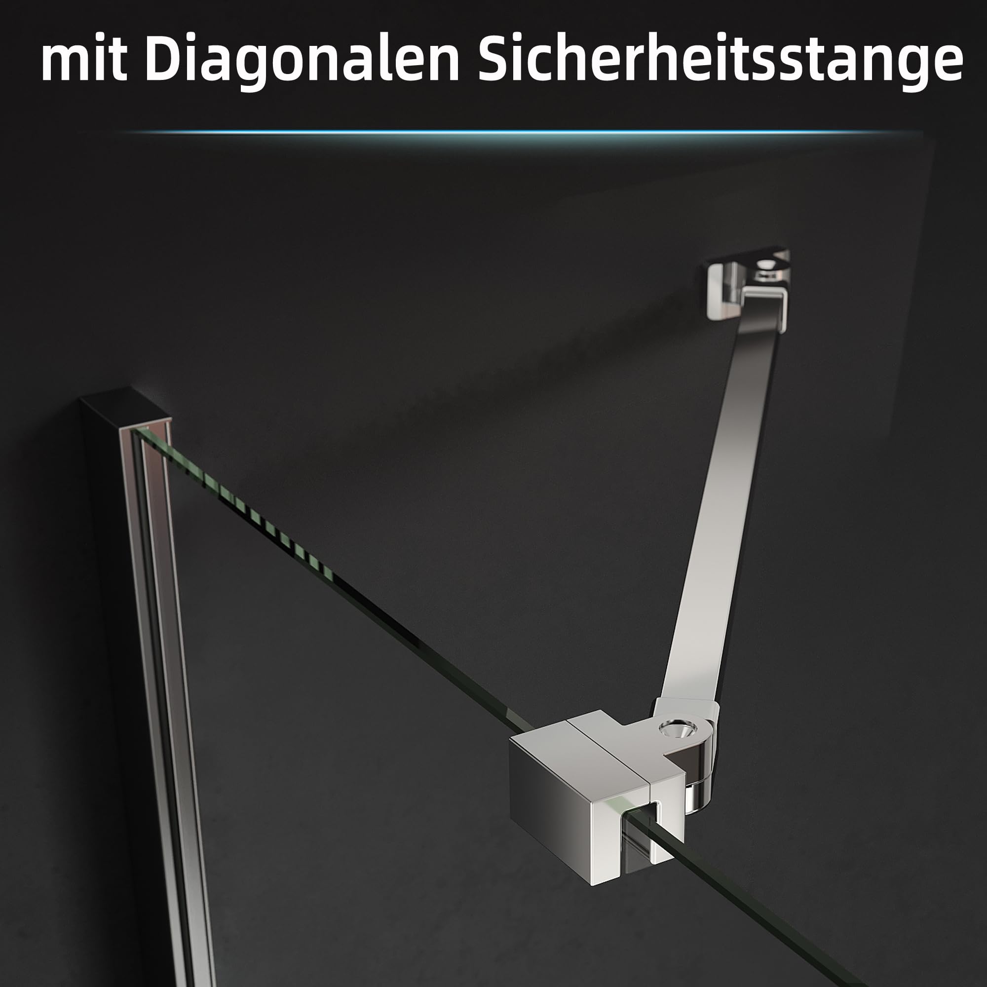 IMPTS Duschkabine 90x90 cm Eckeinstieg Duschabtrennung Duschtür mit Seitenwand, Pendeltür aus 6mm ESG Sicherheitsglas mit Nano-Beschichtung, Höhe 195 cm,OHNE Duschwand und Ablaufgarnitur