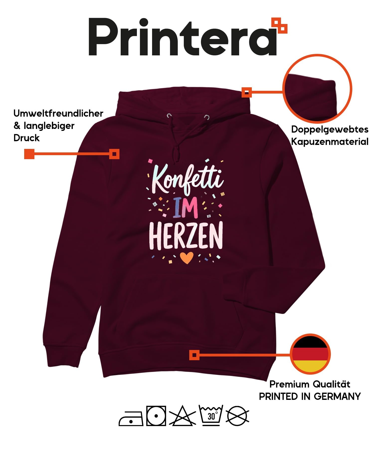 Konfetti w sercu, na karnawał, imprezę kolońską, prezent pastelowy, karnawał, unisex, bluza z kapturem