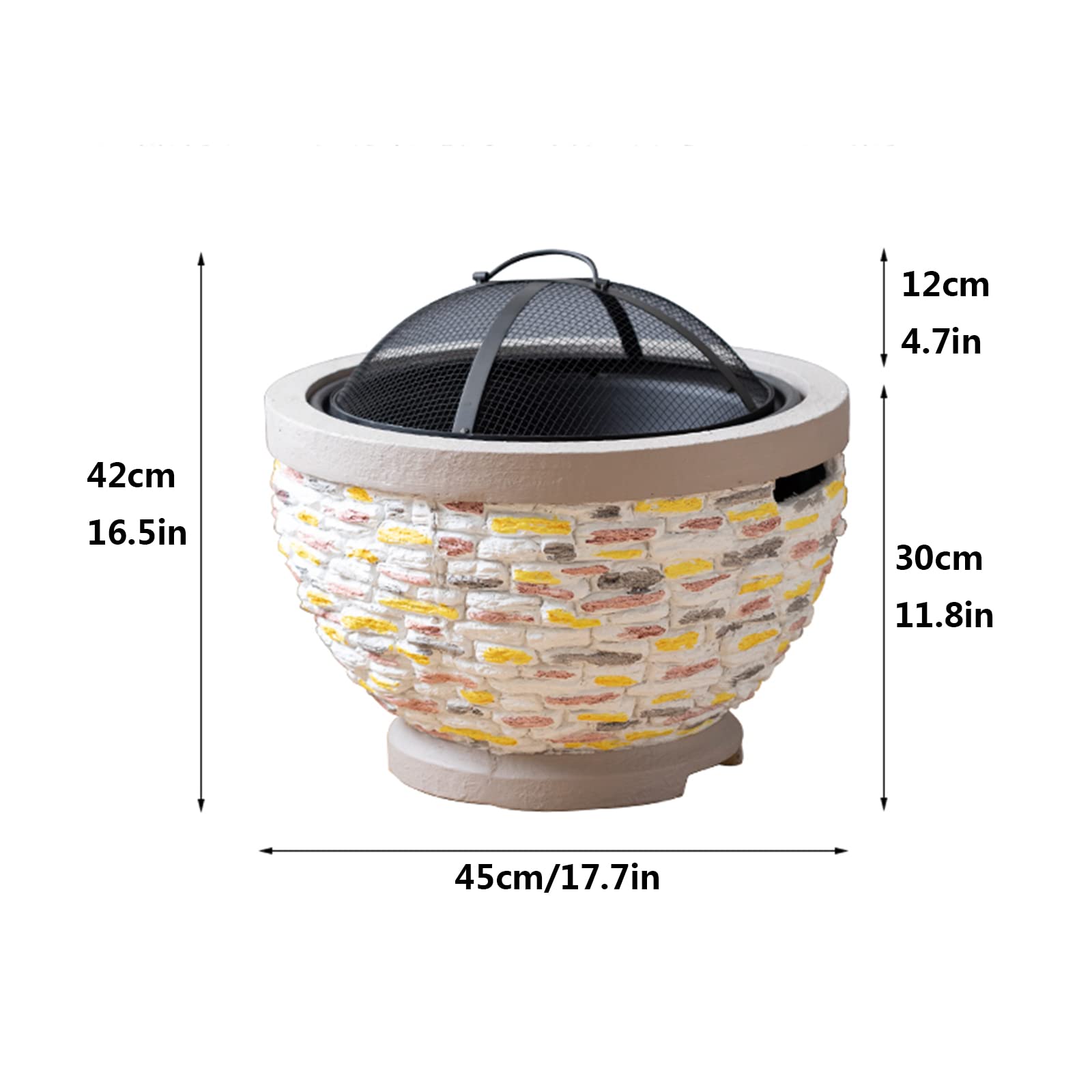 Braciere per Barbecue,Braciere All'ossido di Magnesio,Barbecue A Carbonella per Giardino E Patio All'aperto (45 * 30 * 42CM)