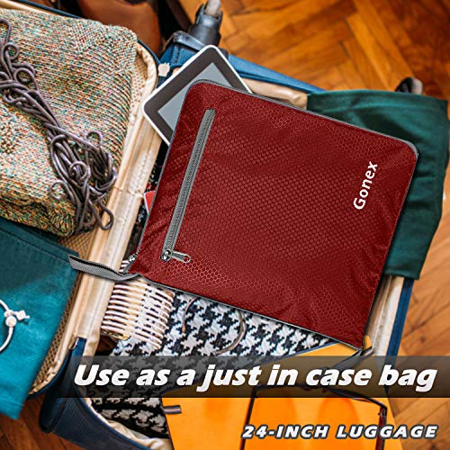 Gonex 100L Foldable Travel Duffel Bag for Luggage Gym Sports, Lightweight Travel Bag with Big Capacity, Water Repellent (Red)