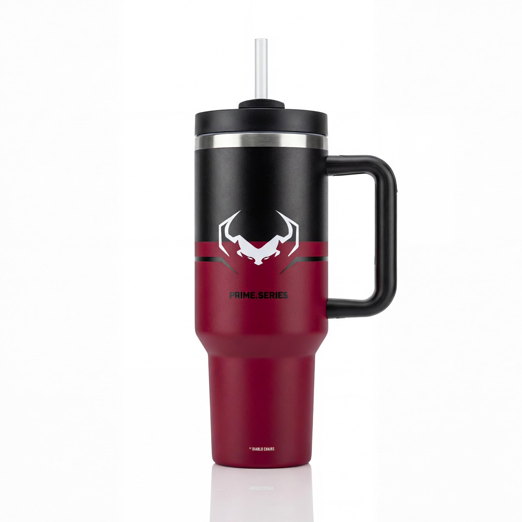 Diablo vaso térmico grande 1200 ml acero inoxidable con asa y pajita reutilizable tapa 3 en 1 vaso isotérmico portátil mantiene frío y caliente para café coche viaje oficina hermético