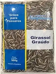Grãos Nutripássaros Sementes de Girassol Graúdo para Pássaros 500g