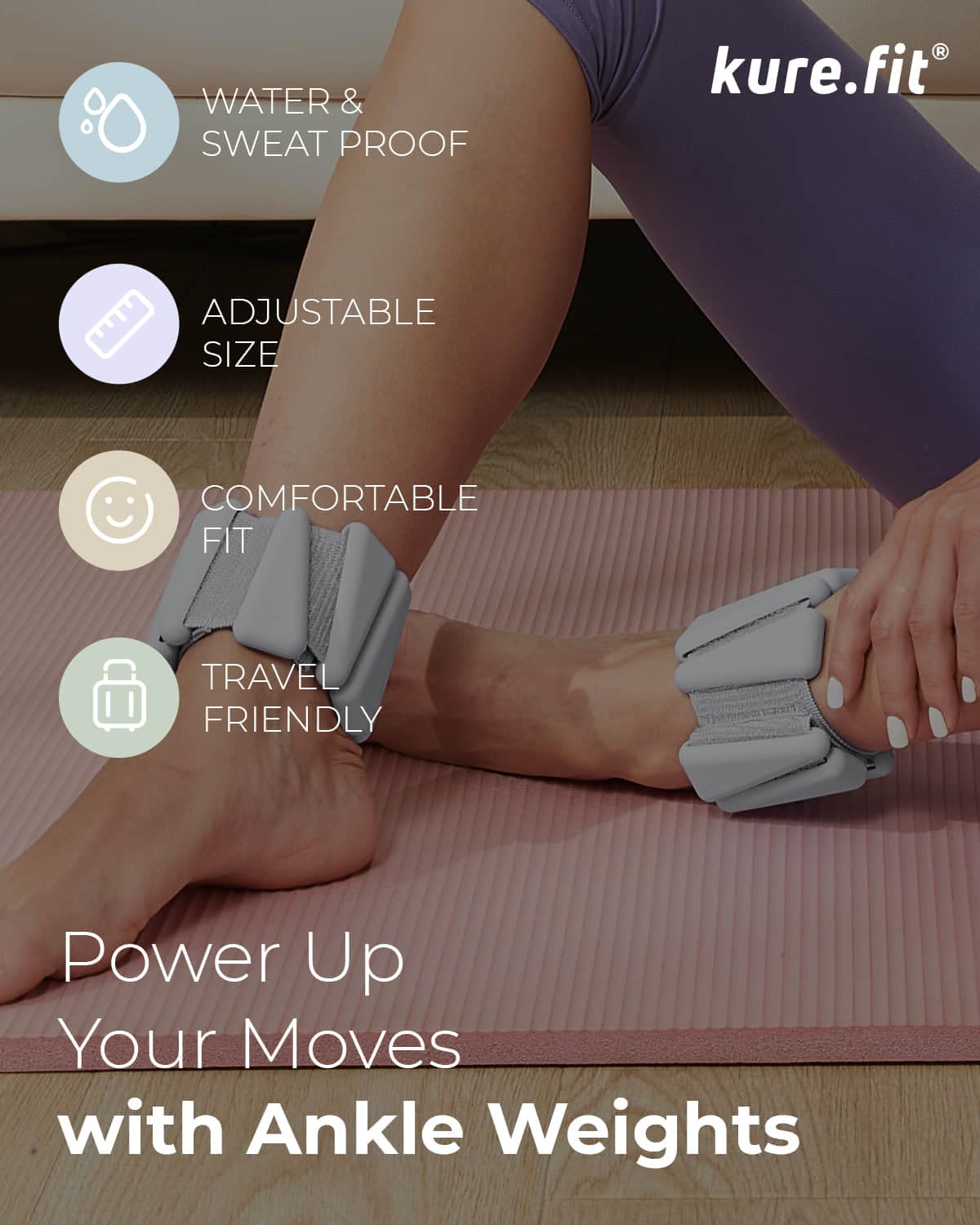 Juego de pesas ajustables para muñeca y tobillo, pares de 1 libra, versátiles para yoga, caminar, correr, barras, pilates, cardiovascular y aeróbicos, pulseras portátiles para mujeres y