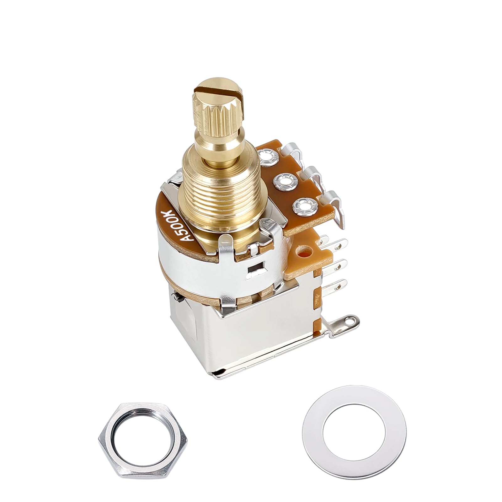 Banworks Full Brass 3/8" Thread Guitar Push Push Pots A500K 18-Spline Pots