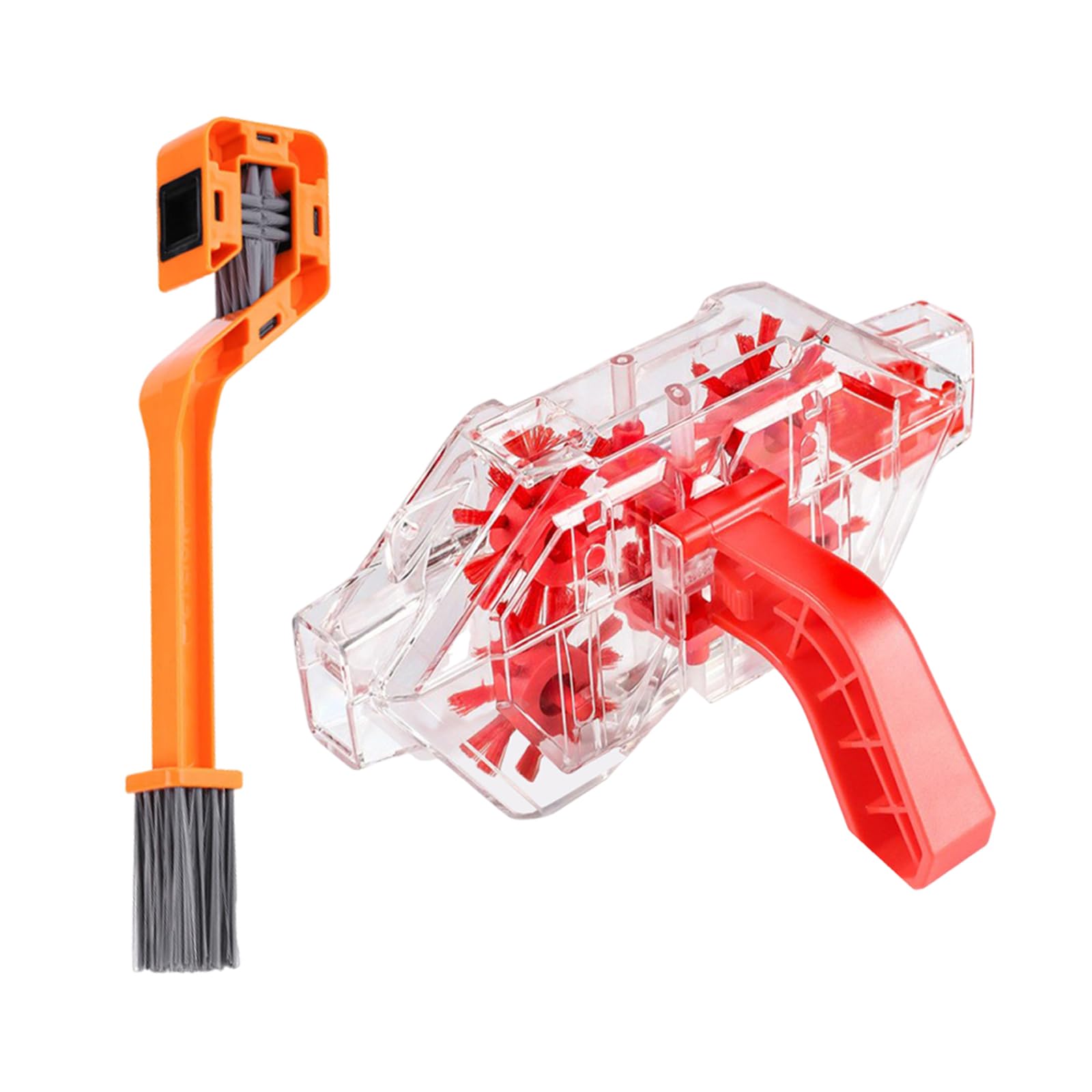 FOVNOT Universal Bike Chain Cleaner Tool - Clear View Scrubber Kit with Brushes for Quick & Easy Cleaning on 6/7/8/9/10/11/12 Speed Road, Mountain, MTB Bicycles