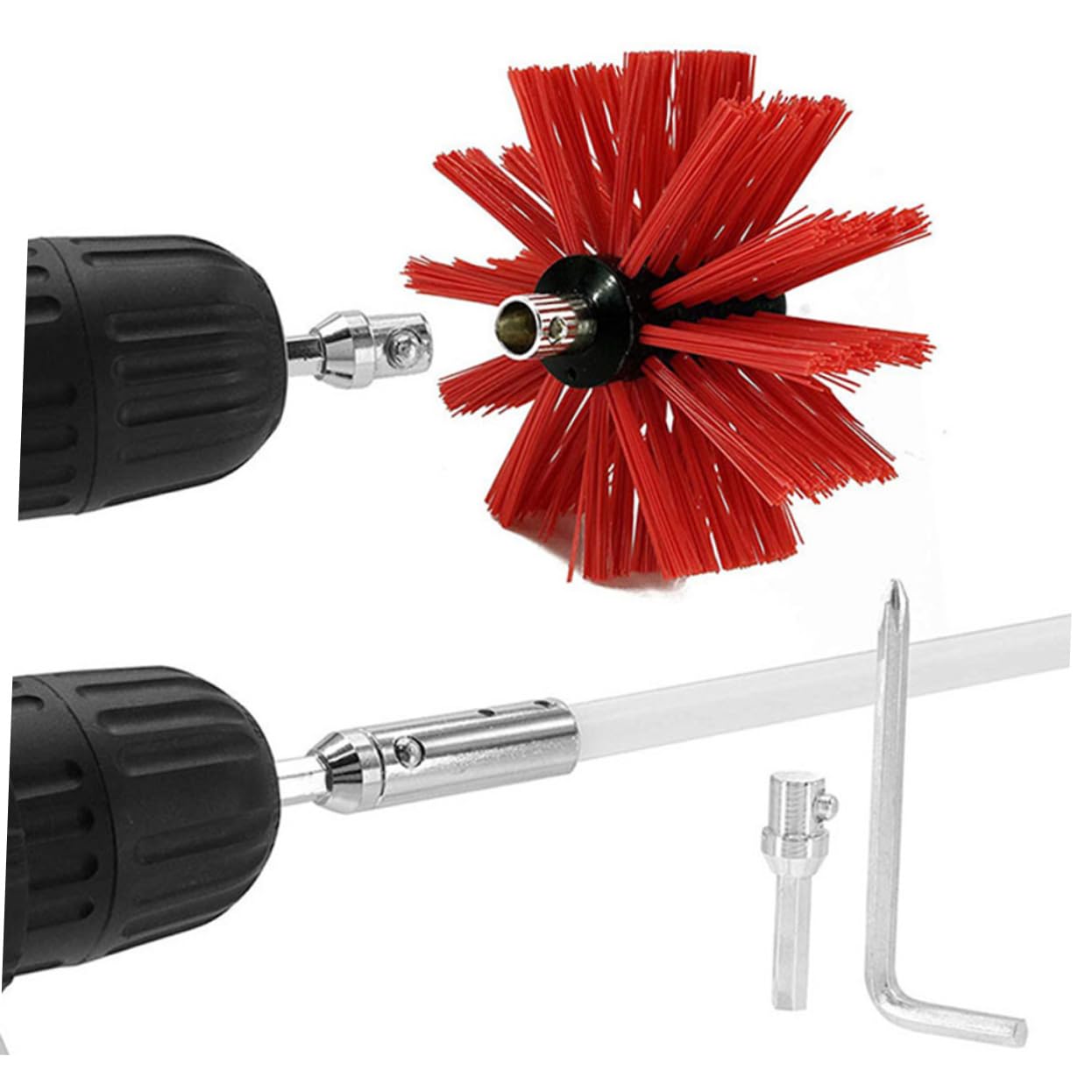 Alipis 1 Set Spazzole per Pulizia Fumaria Utensili Professionali per Pulizia e Compatibili con Trapani e Asciugatrici Efficienza Superiore e Sicurezza Antincendio