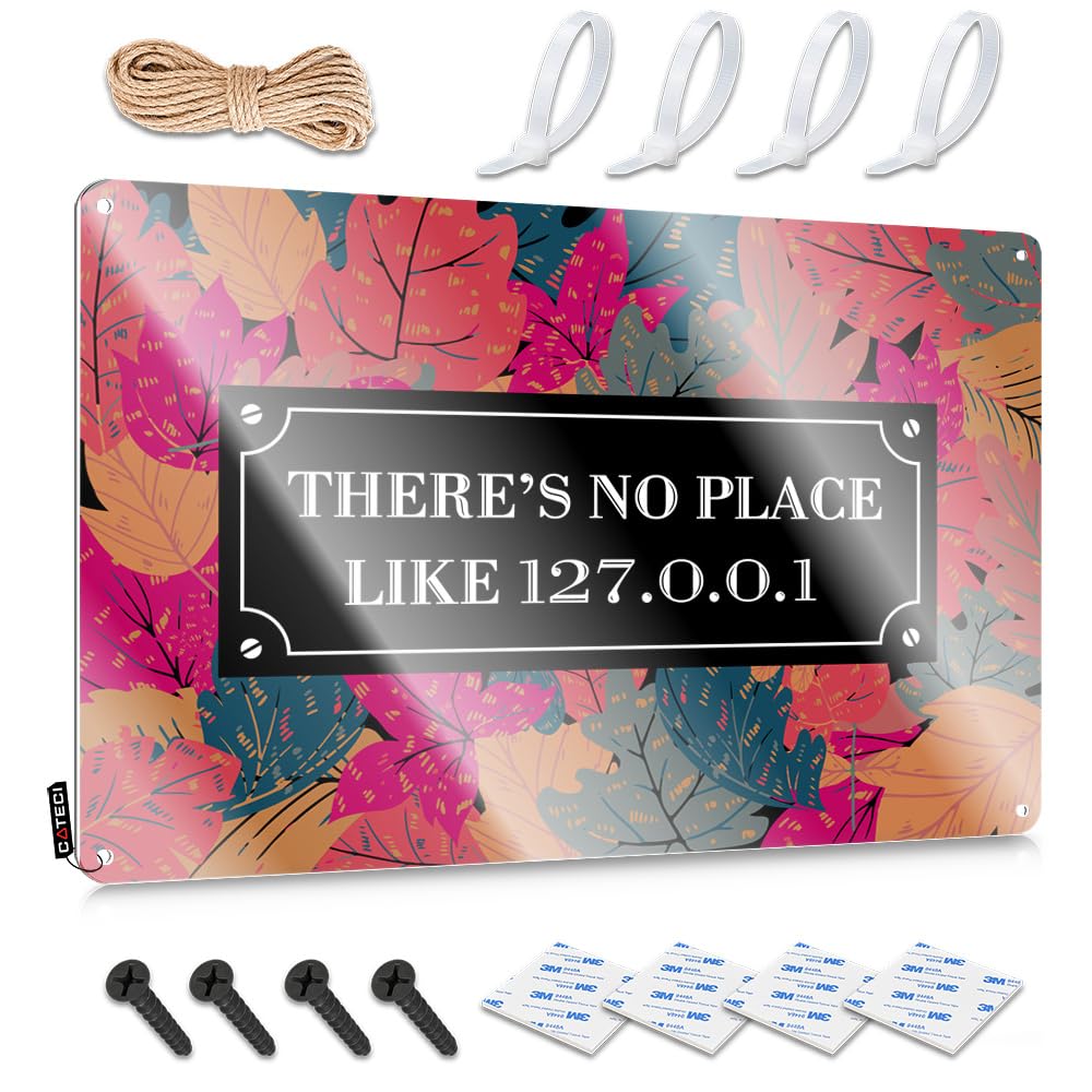 Metal Present Funny Wall Signs | There’s No Place Like 127.0.0.1 Vintage For Deck Living Room(30X40CM)