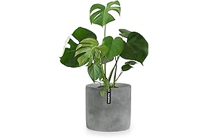 Fox and Fern Gray Stoneware Pot