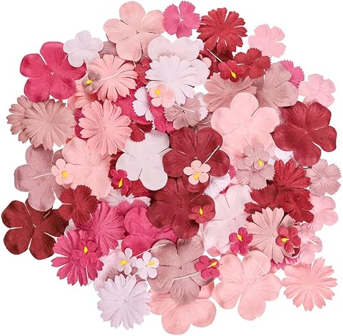 Miniatura 10 de Hecho a mano, 100 piezas de flores de papel de morera de 1.181 x 1.181 in, mini flores de papel, álbumes de recortes, boda, manualidades