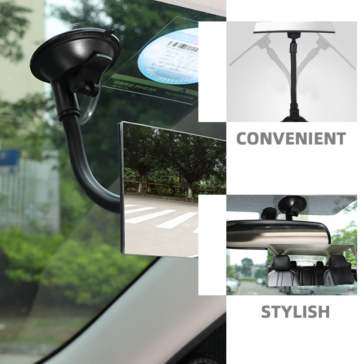 2pièces Rétroviseur Garçon Fille à Ventouse Lot De Miroirs Pour Voiture Réglable Et Sûr Pour Facile Du Siège Arrière