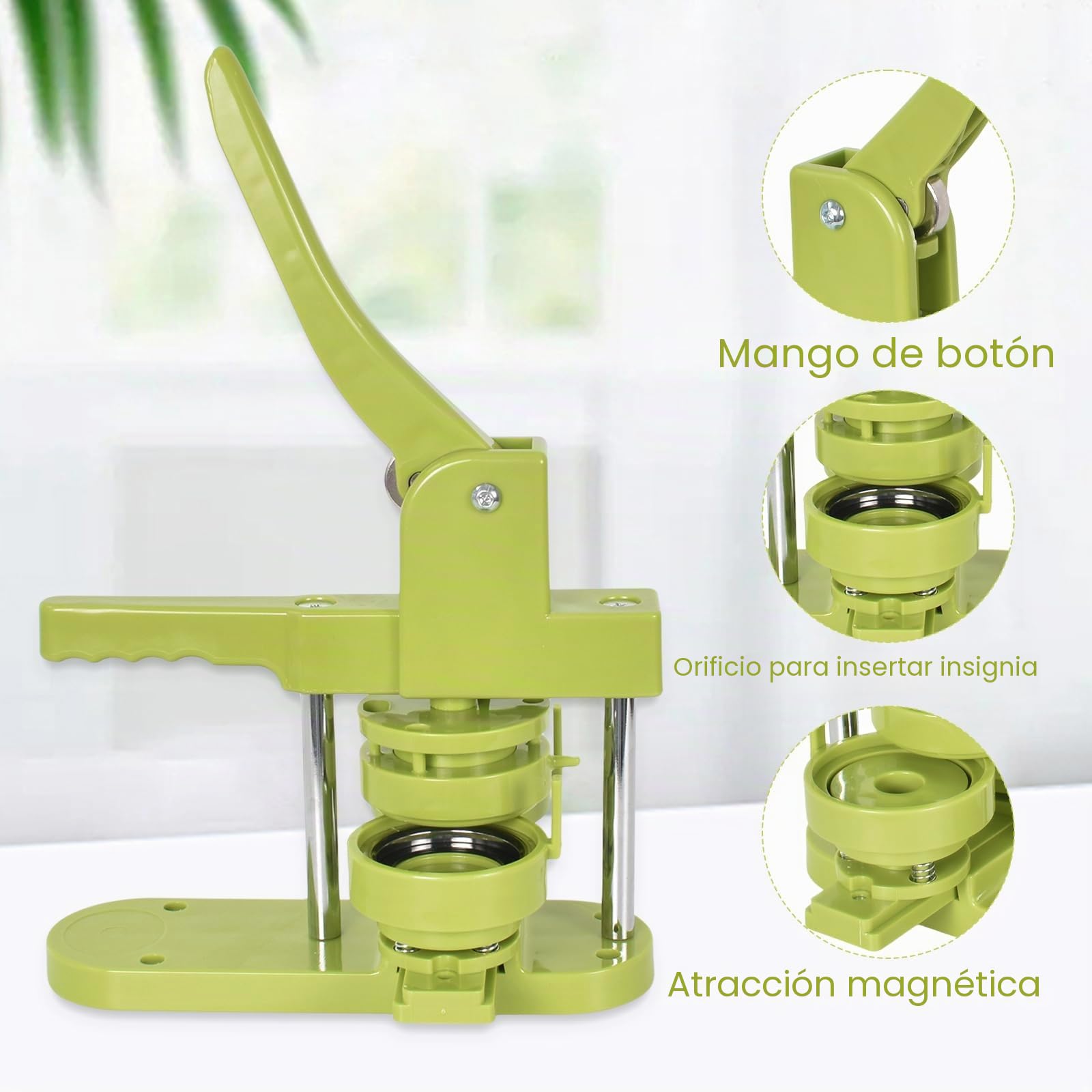 Máquina de Fabricante de Botones de 58 mm, Máquina de Botón de Diversión Fuerte que Incluye Conjuntos de 100 Botones, Kit de Fabricación de Insignias Fácil de Usar, para Aficionados Pequeñas Empresas