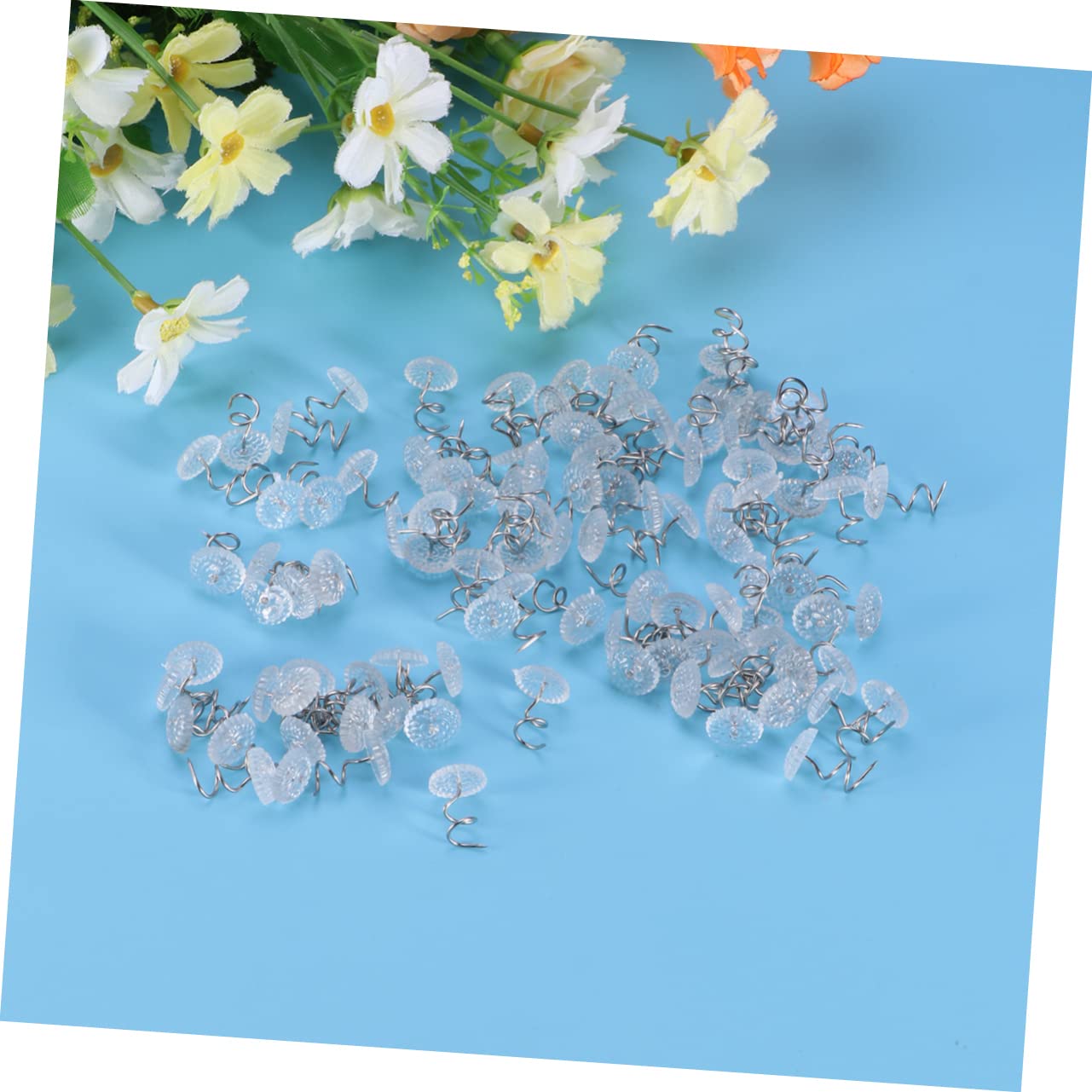 ABOOFAN 100Pcs Slip Twisted Sheet Fixer Seamless Plastic Head Nail for Upholstery Bedskirts and Slipcovers Home Artifact