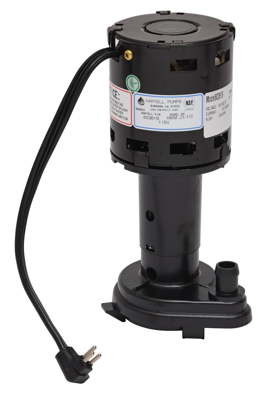 Amazon.com: Hartell Ice Machine Pump,Screened Intake,1/3 hp HRIM