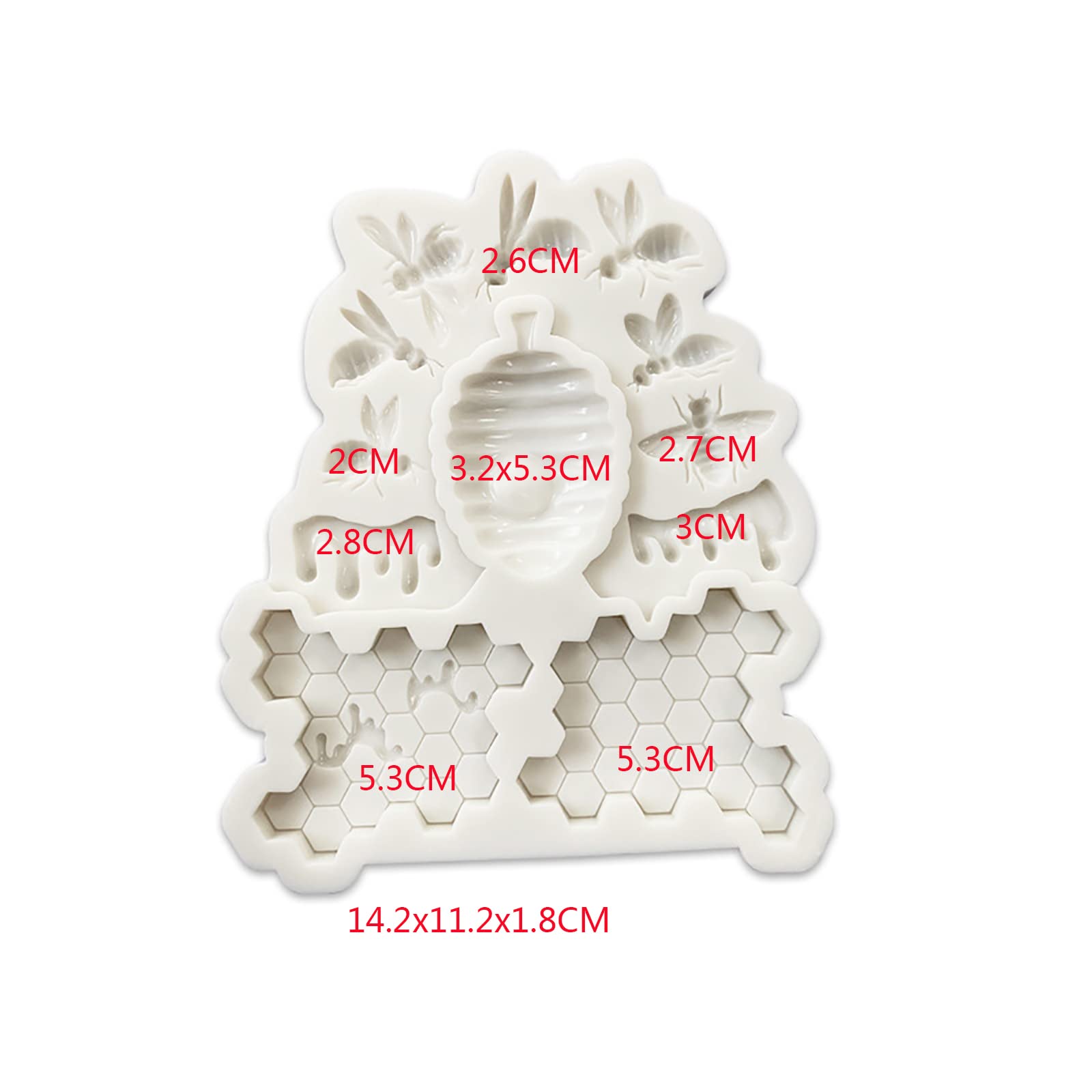 Silicone Honeycomb Cake Fondant Mold Bee Sugarcraft Border Decorating, Chocolate Baking Mould Tool Clay Pastry Biscuit Cookies Cupcake Decor Molds - Image 2