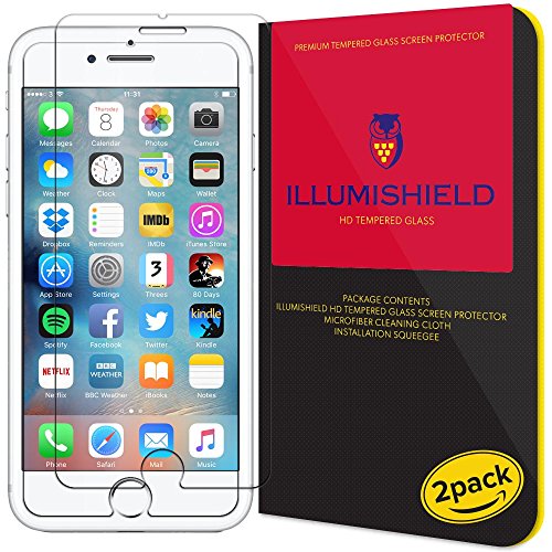 iLLumiShield Glass Screen Protector Compatible with Apple iPhone 7 (2-Pack) Anti-Scrach, Case Friendly and No-Bubble Clear Tempered Glass