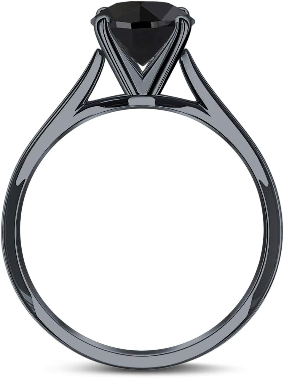 Blue Apple Co. Emerald Cut Cubic Zirconia Cathedral Solitaire Wedding Engagement Ring 925 Sterling Silver Center Stone-(7mmx5mm)