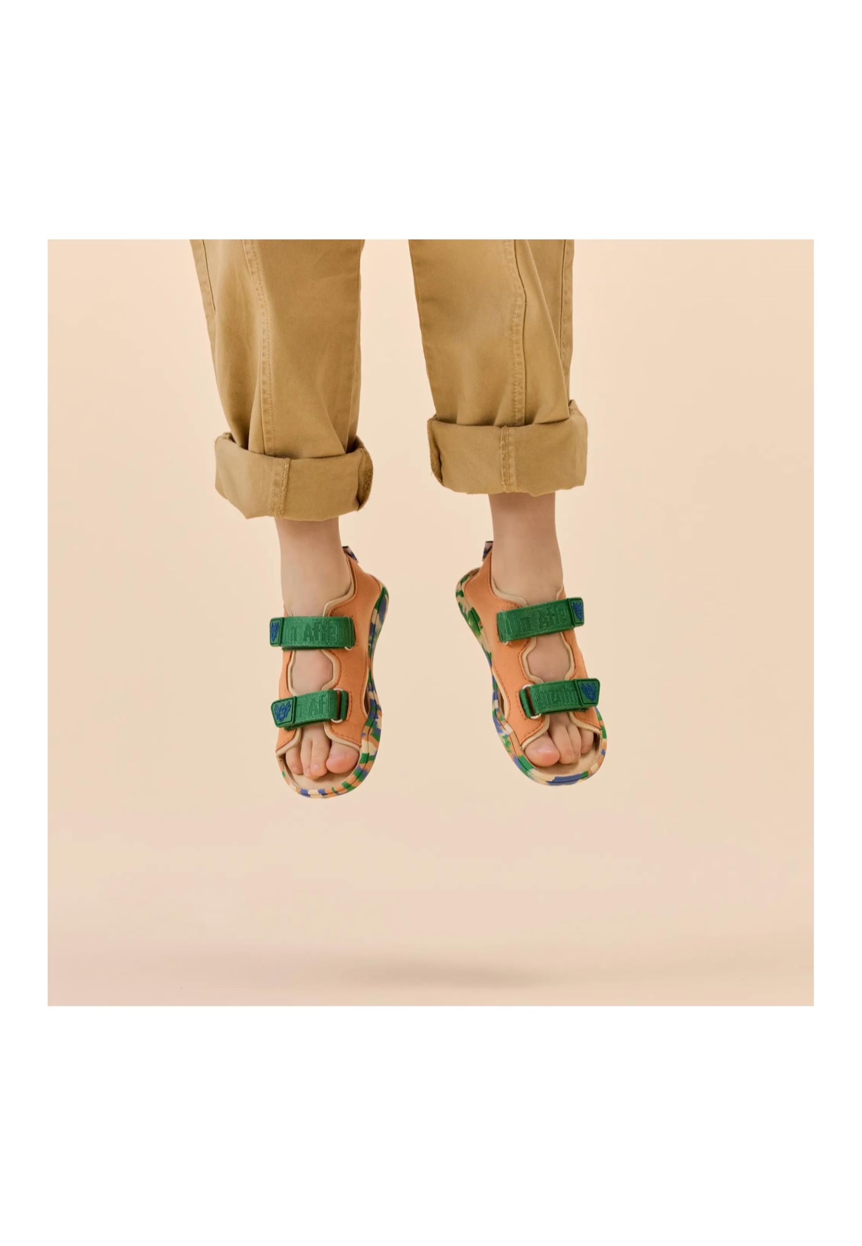 Affenzahn Sandale Vegan Airy Chaussures à Scratch, antidérapantes, Flexibles, aérées et légères pour l'été, Taille 21-32